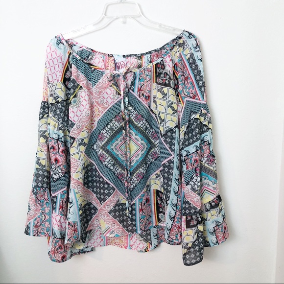 Lucy Love Tops - LUCY LOVE PATTERNED PRINT TOP S